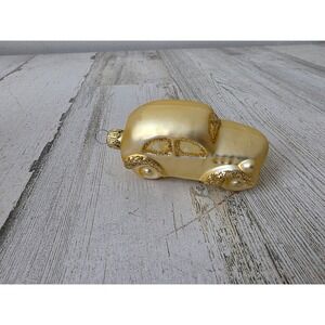 Vintage Germany Glass gold car‎ automotive ornament Xmas tree